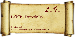 Léh István névjegykártya